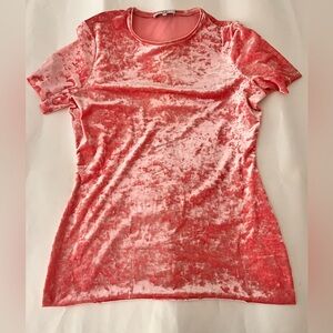 Tibi pink velvet shimmer shirt